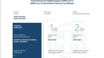 Κορωνοϊός - Πατέλης: Αυτό είναι το πιστοποιητικό εμβολιασμού