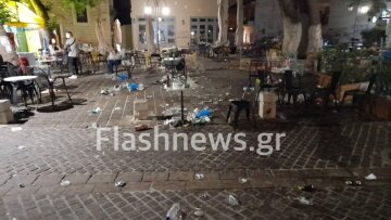 Lockdown - Κρήτη: «Βομβαρδισμένο» τοπίο κεντρική πλατεία στα Χανιά από τα κορωνοπάρτι