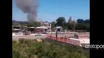 Ηράκλειο: Πυρκαγιά σε ξυλουργείο στην περιοχή Γάζι 