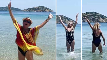 Γκόλντι Χόουν: Τρελαμένη με τη Σκιάθο, χορεύει στην παραλία - Βίντεο