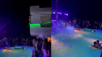 Βίντεο ντοκουμέντο: Πηδάνε από τα μπαλκόνια στην πισίνα σε «κορωνοπάρτι» στη Χαλκίδα