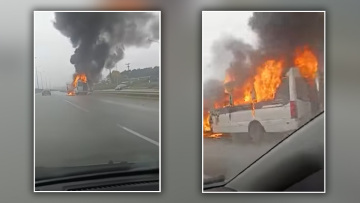 Θεσσαλονίκη: Φωτιά σε βανάκι με εννέα επιβάτες
