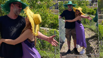 Δέσποινα Βανδή και Βασίλης Μπισμπίκης εύχονται «χρόνια πολλά» αγκαλιασμένοι στην εξοχή