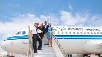 Μύκονος:  Προσγειώθηκε η πρώτη πτήση της Kuwait Airways στο νησί 