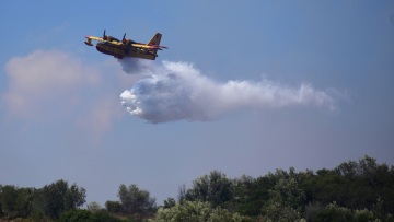 Φωτιά στην Χαλκίδα, επιχειρούν πέντε εναέρια μέσα