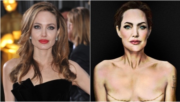 Αντζελίνα Τζολί: Έγινε γκράφιτι στην Ιταλία - Με ουλές μαστεκτομής στέλνει ένα μήνυμα για την πρόληψη του καρκίνου 