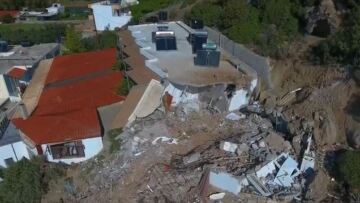 Κρήτη: Βίντεο από drone δείχνει την καταστροφή που προκάλεσε η κατολίσθηση του βράχου