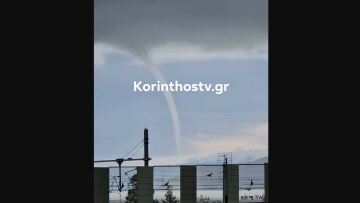 Kακοκαιρία Eva: Υδροστρόβιλος στα Ίσθμια - Δείτε εντυπωσιακά βίντεο