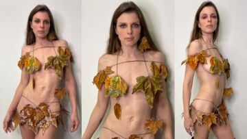 Τζούλια Φοξ: Έφτιαξε φόρεμα από... πεσμένα φύλλα