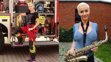 Η πιο «καυτή» πυροσβέστης της Γερμανίας παίζει και σαξόφωνο