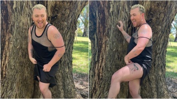 Σαμ Σμιθ: Φωτογραφίζεται με μαύρο μίνι φόρεμα και διχτυωτό καλσόν