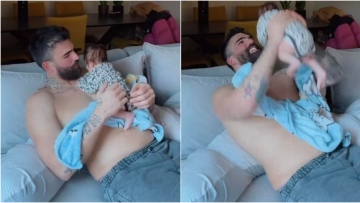 Δημήτρης Αλεξάνδρου: Παίζει με το νεογέννητο παιδί του - Δείτε βίντεο