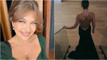 Κλέλια Ανδριολάτου: Κατεβαίνει τα σκαλιά με μαύρη εξώπλατη τουαλέτα - Δείτε βίντεο