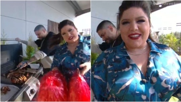 Δανάη Μπάρκα: Καλημέρισε το κοινό της μπροστά από την ψησταριά