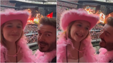 Ντέιβιντ Μπέκαμ: Με ροζ πούπουλα σε συναυλία με την κόρη του - Δείτε το βίντεο