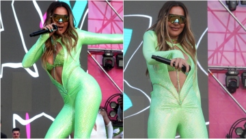 Δέσποινα Βανδή: Με πράσινη ολόσωμη φόρμα στη σκηνή - Δείτε φωτογραφίες και βίντεο