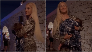 Ιωάννα Τούνη: Κοιμίζει τον γιο της σε κλαμπ της Μυκόνου - Δείτε το βίντεο