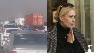 Εθνική οδός Αθηνών-Κορίνθου: Εγκλωβισμένα αυτοκίνητα - Το βίντεο της Μαρίας Μπακοδήμου