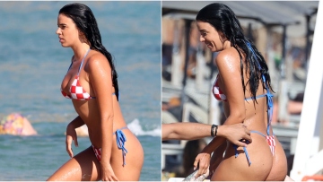 Ιβάνα Κνολ: Με τα χρώματα της Κροατίας κολύμπησε στα νερά της Μυκόνου - Δείτε φωτογραφίες