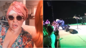 Μπέσσυ Αργυράκη: Αυτοτρολάρεται για την τούμπα που «έφαγε» στη Θεσσαλονίκη - «Έκανα stage diving»