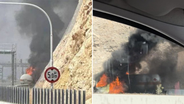 Φωτιά σε βυτιοφόρο με 7 τόνους υγραέριο στην Κακιά Σκάλα - Κλειστή η Αθηνών-Κορίνθου