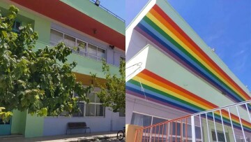 Κόρινθος: Το βάψιμο σε ένα σχολείο έφερε αντιδράσεις - Γονείς πιστεύουν ότι είναι αναφορά στη ΛΟΑΤΚΙ+ σημαία