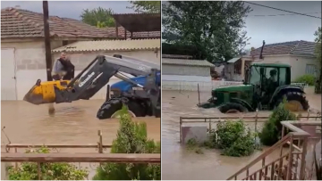 Κακοκαιρία Daniel: Με τρακτέρ απομακρύνουν εγκλωβισμένους πολίτες στην Λάρισα