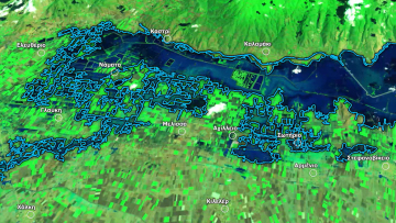 Κακοκαιρία - Λίμνη Κάρλα: Αποκαλυπτικές δορυφορικές εικόνες - Ξεπέρασε την έκταση που είχε το 1962