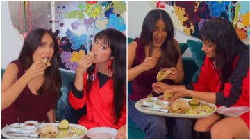 Σάλμα Χάγιεκ-Καμίλα Καμπέγιο: Τιμούν την πατρίδα τους, τρώγοντας τάκος - Δείτε βίντεο