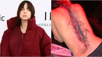 Μπίλι Άιλις: Έδειξε το νέο τεράστιο τατουάζ στη σπονδυλική της στήλη