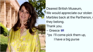 Νία Βαρντάλος: Το μήνυμα στο Βρετανικό Μουσείο - «Τα κλεμμένα γλυπτά μας πίσω στον Παρθενώνα»