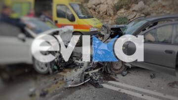 Σοβαρό τροχαίο ατύχημα με εγκλωβισμένους στην Εύβοια - Δείτε φωτογραφίες