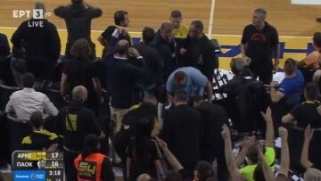 Άρης - ΠΑΟΚ: Λιποθύμησε φίλαθλος στο Παλέ και αποθεώθηκε όταν μεταφέρθηκε με φορείο στο ιατρείο - Βίντεο 