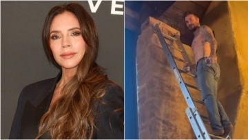 Βικτόρια Μπέκαμ: Τράβηξε βίντεο τον γυμνόστηθο Ντέιβιντ να σκαρφαλώνει σε σκάλα και να αλλάζει λάμπα