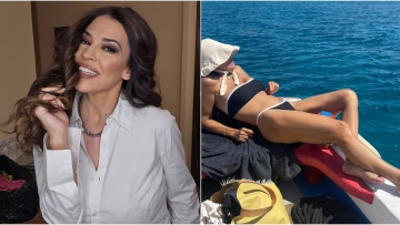 Ναταλία Δραγούμη: Κάνει ηλιοθεραπεία στη θάλασσα με μαύρο μπικίνι