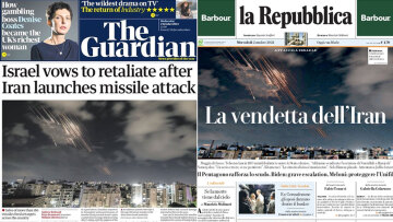 Tα πρωτοσέλιδα του διεθνούς Τύπου για την πυραυλική επίθεση του Ιράν και τα σχέδια του Ισραήλ για ανταπόδοση