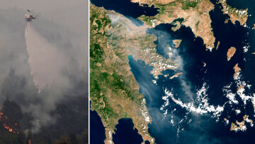 Copernicus: Δορυφόρος καταγράφει την έκταση της φωτιάς στο Ξυλόκαστρο - Μέχρι πού έχουν φτάσει οι καπνοί