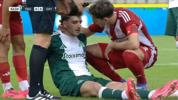 Φώτης Ιωαννίδης: Θλάση στον προσαγωγό και αναγκαστική αλλαγή στο ντέρμπι με τον Ολυμπιακό 