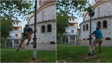 Ο Ευτύχης Μπλέτσας ζήτησε συγγνώμη για το γκρέμισμα της κολώνας φωτισμού: «Έκανα βλακεία» - Δείτε βίντεο