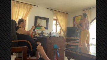 Γιάννης Πάριος: Η στιγμή που σταυρώνει τον Χάρη Βαρθακούρη και την εγγονή του - Δείτε βίντεο