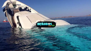 Δείτε βίντεο: Υπερπολυτελές σκάφος βουλιάζει στην Ψαρού της Μυκόνου