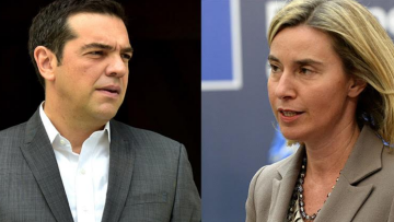 Σε εξέλιξη η συνάντηση Τσίπρα-Μογκερίνι