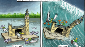 Ευρωεκλογές 2019: Το «τσουνάμι» του Brexit γκρεμίζει το βρετανικό κοινοβούλιο -  Δείτε το σκίτσο της Telegraph  