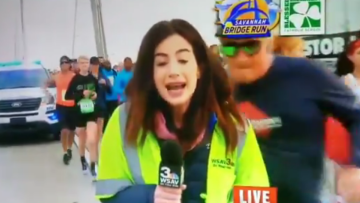 Δρομέας έβαλε χέρι σε δημοσιογράφο σε ζωντανή μετάδοση - Δείτε το βίντεο