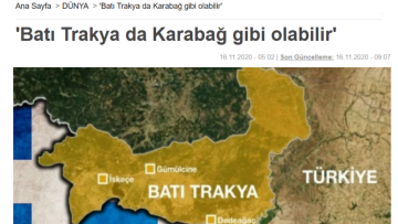Τουρκική εφημερίδα: «Η Δυτική Θράκη μπορεί να γίνει σαν τον Καραμπάχ» 