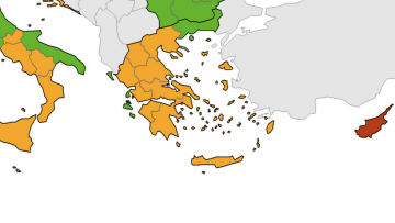Κορωνοϊός - Χάρτης ECDC: Στο «πράσινο» μόνο η Θράκη, η Ανατολική Μακεδονία και τα Επτάνησα 