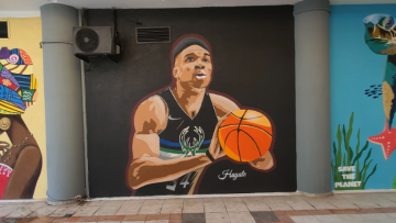 Θεσσαλονίκη: Mural με τη μορφή του Αντετοκούνμπο από τον street artist «Hayate» - Φωτογραφίες