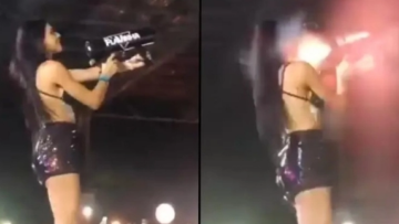 Σοκαριστικό ατύχημα: Γυναίκα DJ χτύπησε κατά λάθος τον εαυτό της με ένα κανόνι κομφετί (vid)