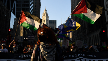 Συγκεντρώσεις υπέρ των Παλαιστινίων ενόψει του Συνεδρίου των Δημοκρατικών