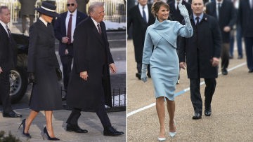 Όλα τα βλέμματα στη Μελάνια - Η επιτομή του στιλ με αυστηρό σκούρο μπλε παλτό, η αλλαγή σε σχέση με το 2017, δείτε φωτογραφίες